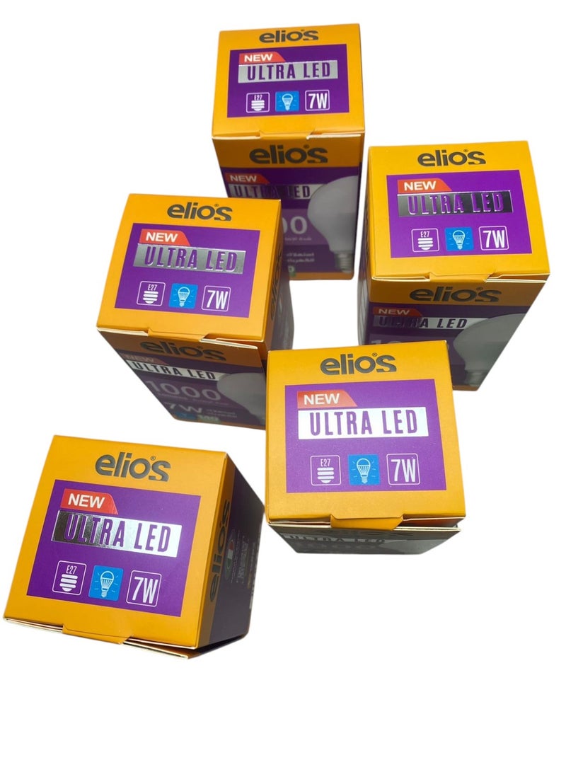 إليوس عدد 5 لمبه ليد 7 وات الترا اضاءه ابيض ماركه اليوس شده الاضاءه تساوي لمبه 9 وات - Image 2