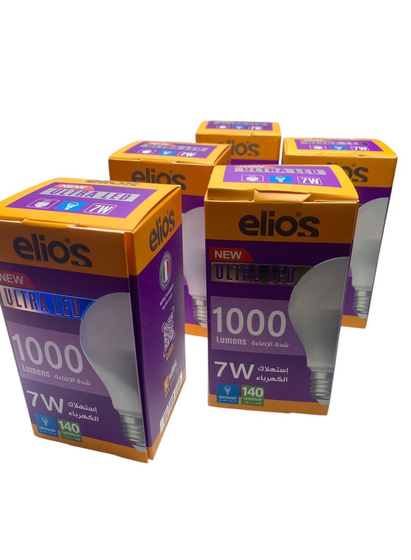 إليوس عدد 5 لمبه ليد 7 وات الترا اضاءه ابيض ماركه اليوس شده الاضاءه تساوي لمبه 9 وات - Image 3