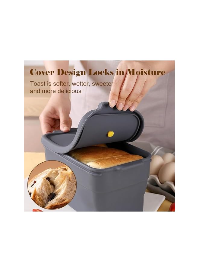 S-TOP Silicone Bread Pan with Lid for Sourdough Baking, Foldable Loaf Pan for Homemade Toast and Sandwiches, Nonstick Heat Resistant Silicone Mold for Ovens, Space Saving Baking Tool for Kitchens - Image 3