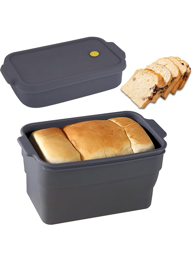 S-TOP Silicone Bread Pan with Lid for Sourdough Baking, Foldable Loaf Pan for Homemade Toast and Sandwiches, Nonstick Heat Resistant Silicone Mold for Ovens, Space Saving Baking Tool for Kitchens - Image 1