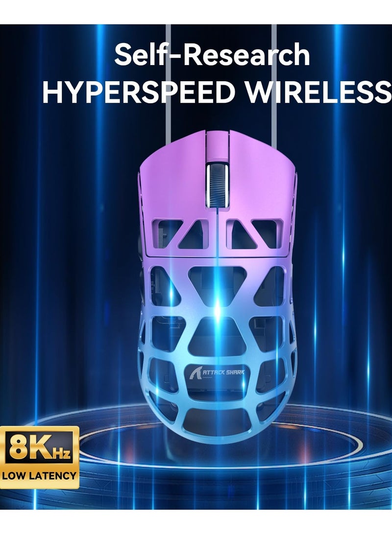 Superlight Magnesium Wireless Gaming Mouse, BT/2.4Ghz/Wired, 8000Hz Polling Rate, PAW3395 26K DPI Optical Sensor, Programmable Mice for Win/Mac. - Image 3