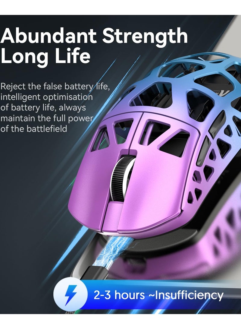 Superlight Magnesium Wireless Gaming Mouse, BT/2.4Ghz/Wired, 8000Hz Polling Rate, PAW3395 26K DPI Optical Sensor, Programmable Mice for Win/Mac. - Image 4
