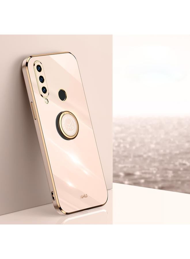 Case For Huawei P30 Lite Straight Edge 6D Electroplate TPU Phone Case with Ring Holder