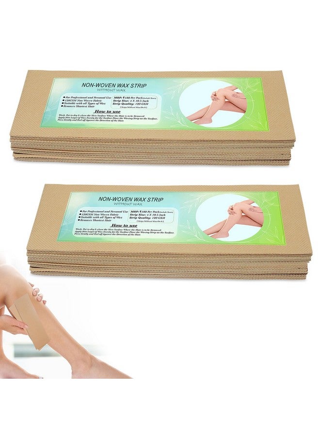 GLUN Beige Wax Strips for Removing Hair Without Wax, 140 Pieces Beige Colour Strips, Hair-Free Skin, Gentle and Effective Hair Removal Nonwoven Strips - Image 1