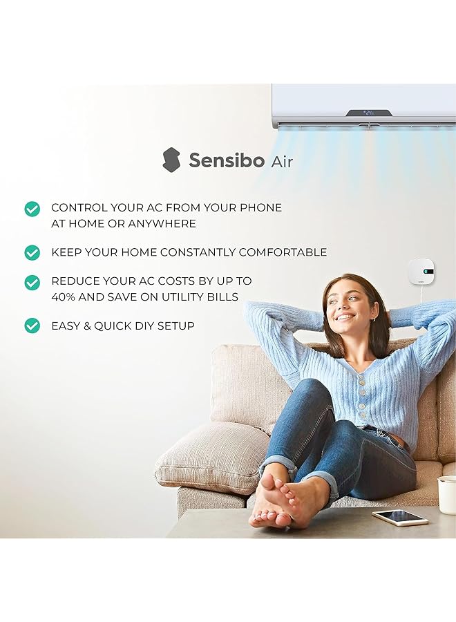 Sensibo Air Smart Air Conditioner Controller. Homekit Certified. 60 Seconds Installation. Maintains Comfort And Energy Saving Features. Compatible With Google Alexa Homekit And Siri - Image 2
