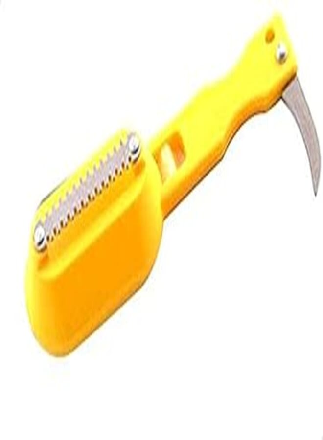 Solution Fish Scale Remover with Cutting Knife (Yellow)