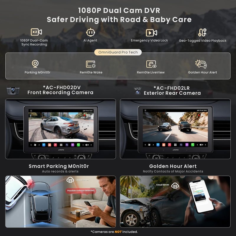 ATOTOZONE 10" QLED AI أندرويد ستيريو سيارة مفرد دين مع 8G+128G، نظام ملاحة مدمج، 4G LTE، كار بلاي لاسلكي وأندرويد أوتو - Image 4