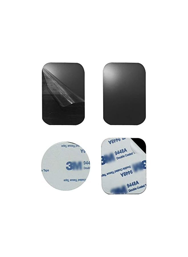 Green Tiger 12 Pcs Metal Plate, Phone Car Mount Metal Plate Replacement with Sticker,Compatible with Magnetic Mount,8 Rectangle and 4 Round-Black,Silver - Image 3