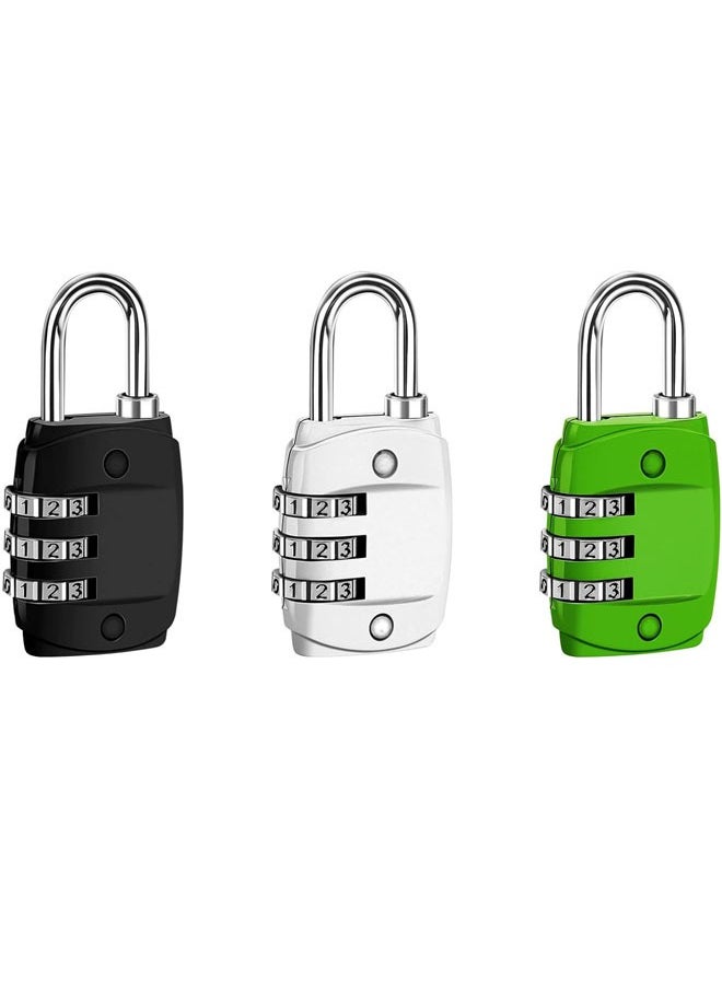Generic Luggage Locks Password Travel Lock 3 Digit Sliding Colour Combination Padlocks for Travel Bag Suitcases Backpacks Storage Cabinets (3 Colors)  - Image 1