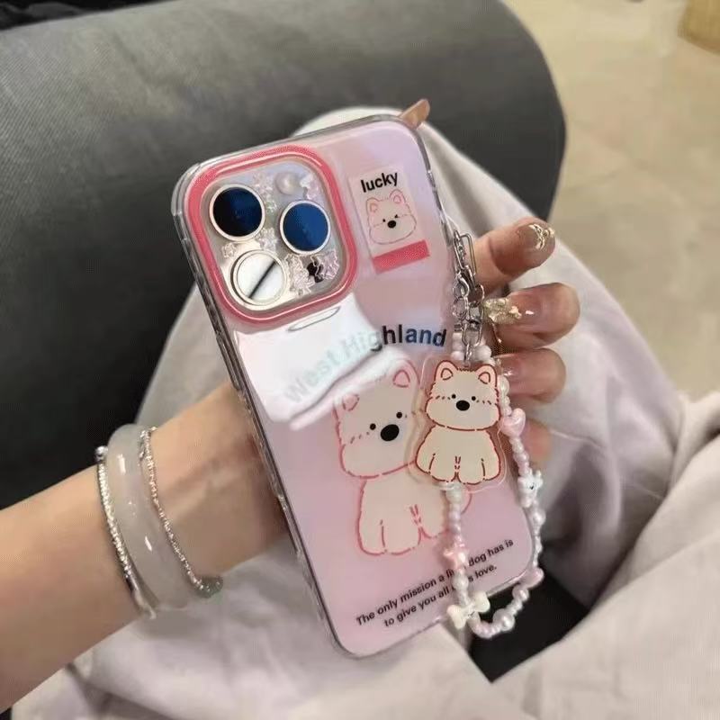 Cute Pink West Highland Suitable for Iphone15 Mobile Phone Case 17 Apple 16Promax Chain 13 New Style 14 - Image 5
