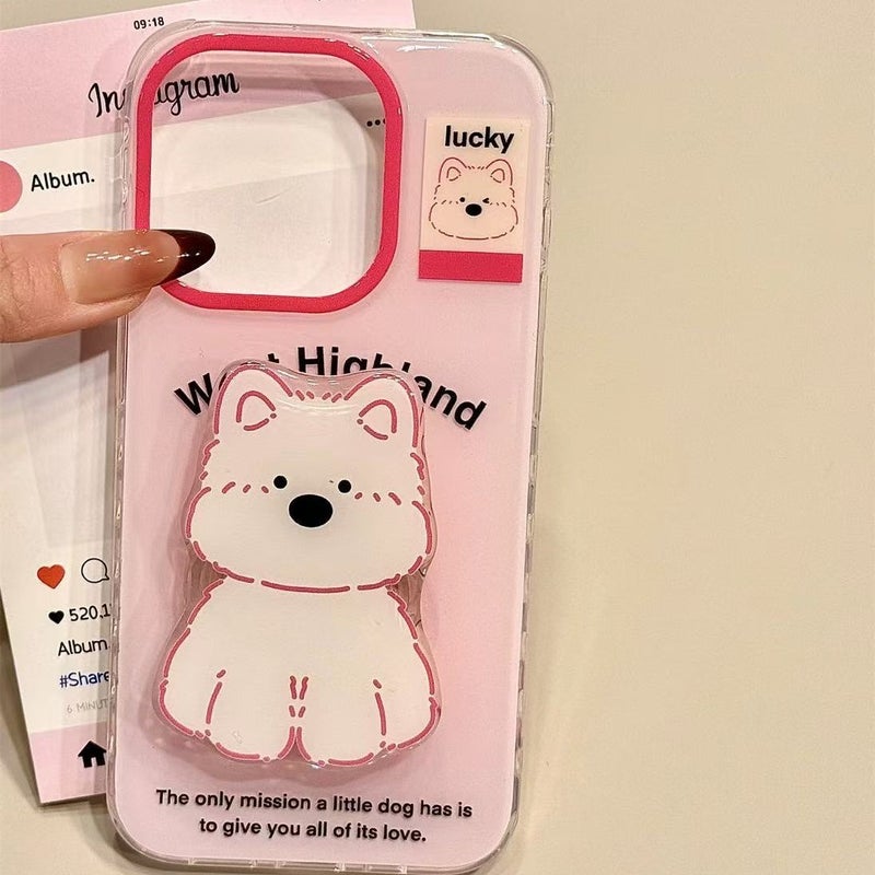 Cute Pink West Highland Suitable for Iphone15 Mobile Phone Case 17 Apple 16Promax Chain 13 New Style 14 - Image 4