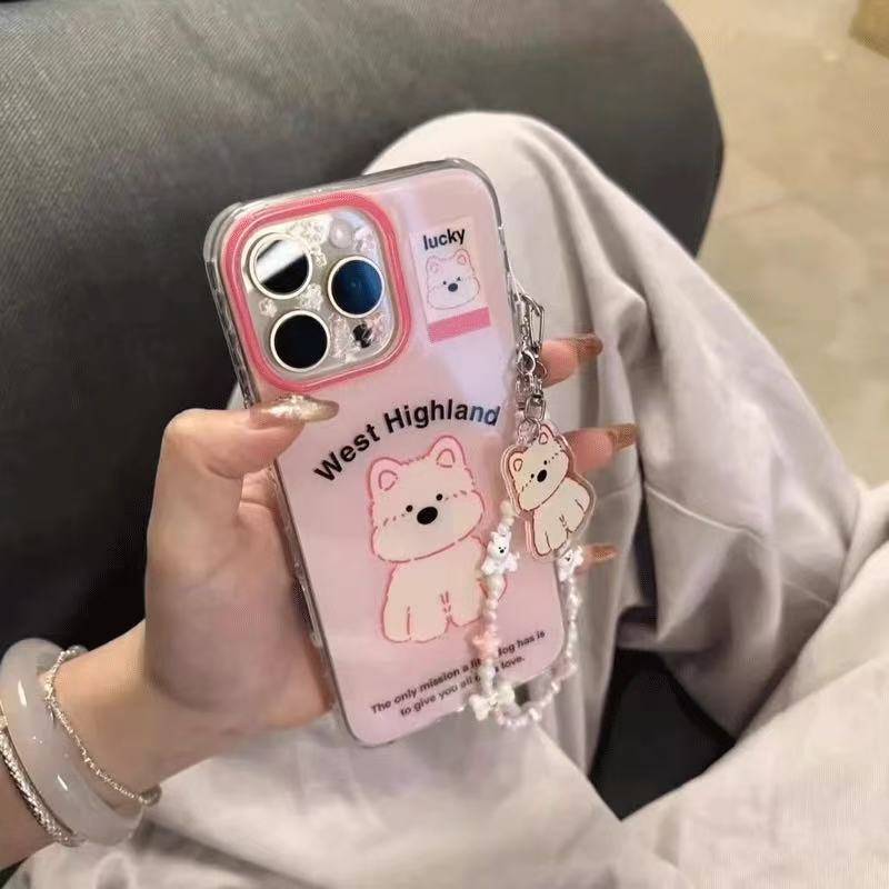Cute Pink West Highland Suitable for Iphone15 Mobile Phone Case 17 Apple 16Promax Chain 13 New Style 14 - Image 3