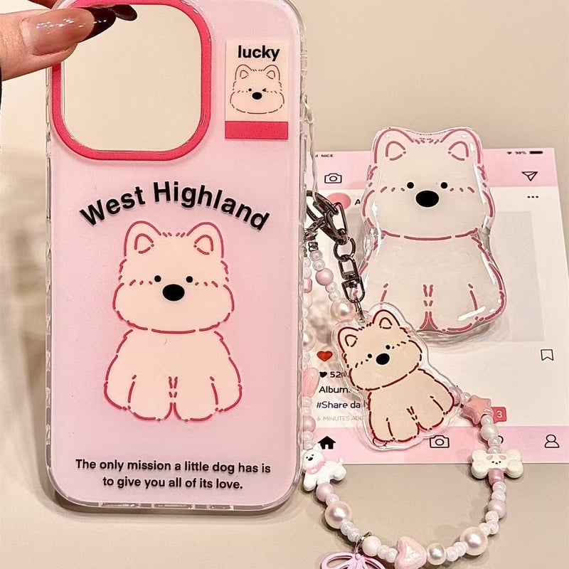 Cute Pink West Highland Suitable for Iphone15 Mobile Phone Case 17 Apple 16Promax Chain 13 New Style 14 - Image 2