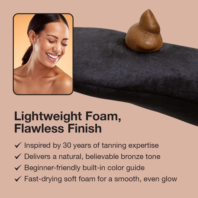 Fake Bake Flawless Self Tanning Mousse Streak-Free, Long-Lasting Natural Glow For All Skin Tones Women & Men - Sunless Tanner Includes Mitt For Easy Application, Black Coconut Scent - 6.7 oz - Image 2