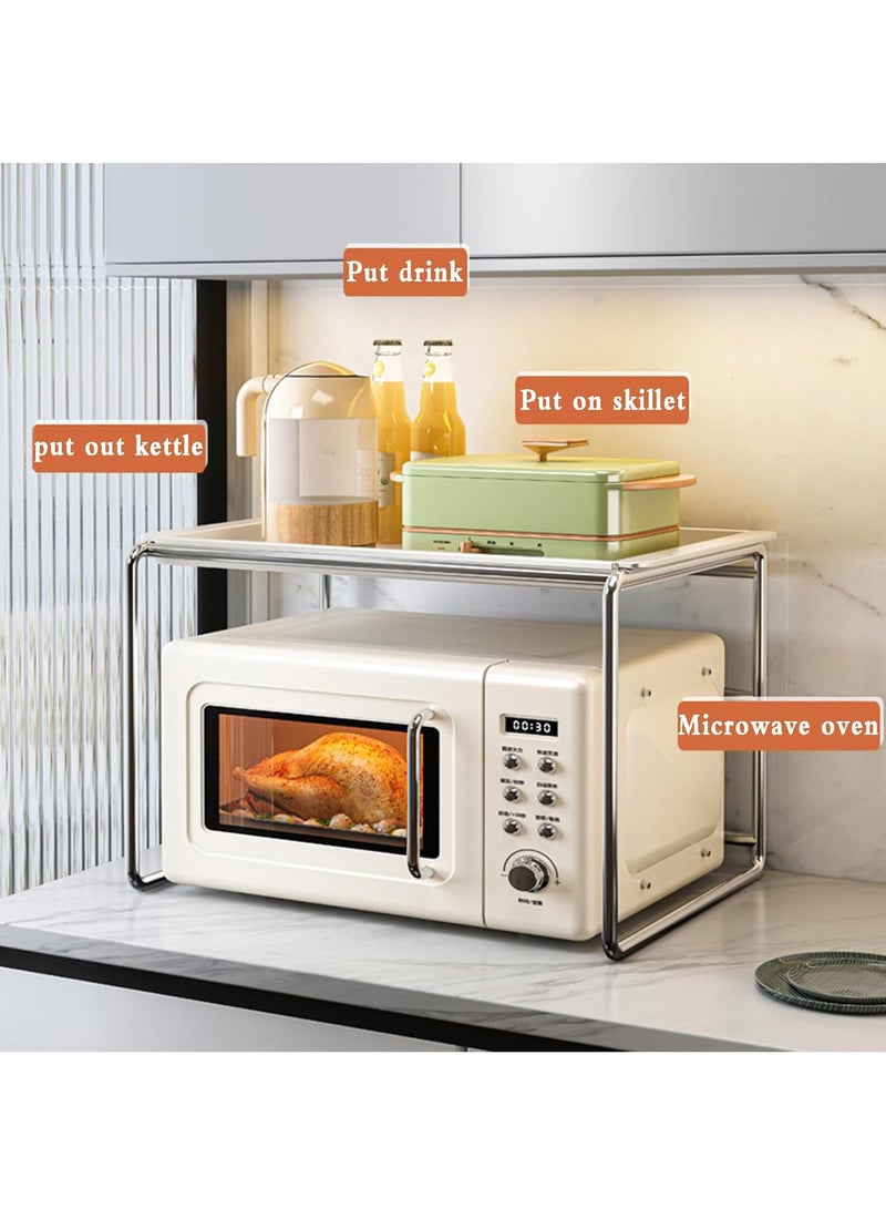 Arabest Kitchen Utensil Holder, 2 Tier Microwave Shelf Stand,Removable Appliance Storage Rack,Kitchen Counter Top Organizer,Desktop Storage Organization for Kitchen, Office, Green - Image 2