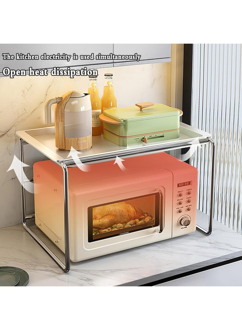 Arabest Kitchen Utensil Holder, 2 Tier Microwave Shelf Stand,Removable Appliance Storage Rack,Kitchen Counter Top Organizer,Desktop Storage Organization for Kitchen, Office, Green - Image 4