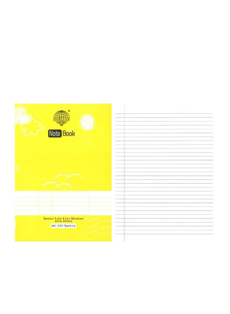 Horizon 3-Piece A4 Size Single Line Notebook 100 Sheets - Image 2