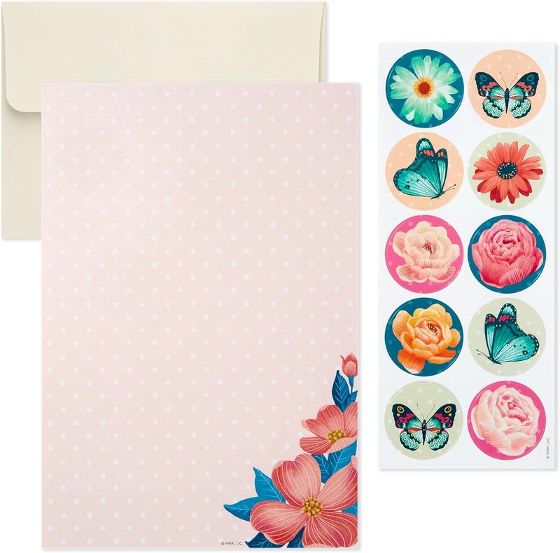 Hallmark Stationery Set with Desk Organizer, Floral (10 Blank Cards with Envelopes, 20 Writing Sheets with Envelopes, 75-Sheet Notepad, 30-Seals) - Image 4