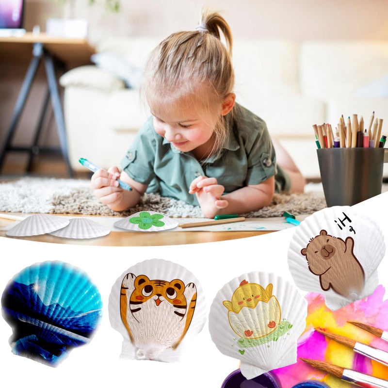 PPCLION 30 PCS 3 Inch Natural White Scallop Shells Sea Shells for DIY Craft Home DÃ©cor - Image 5