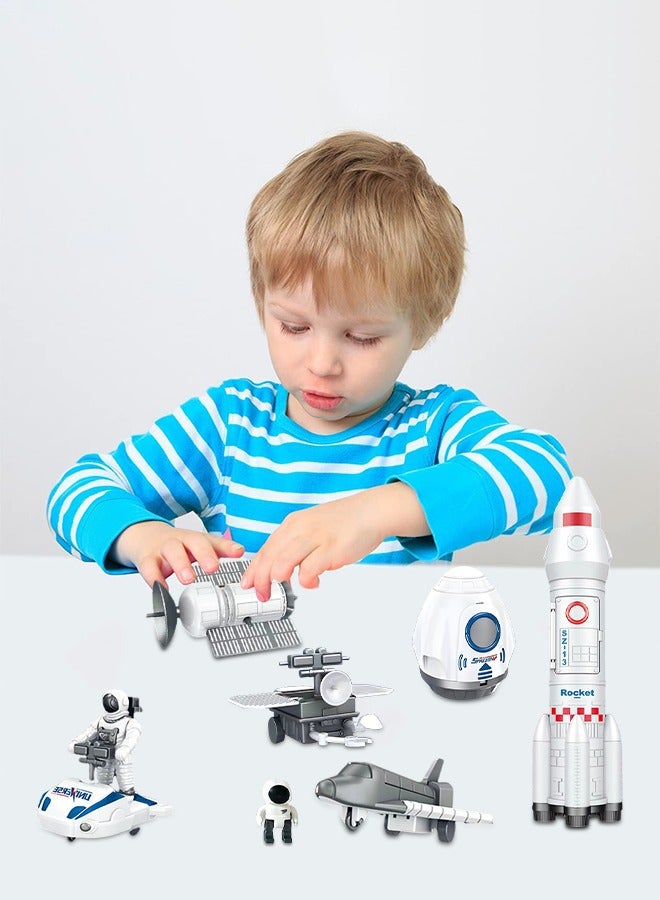MIXDE Deluxe Space Playset Toy - Astronaut Action Figure Space Exploration Playset Space Shuttle, Space Station u0026 Capsule, Space Rocket u0026 Rover - Space Toys for Boys and Girls - Image 3