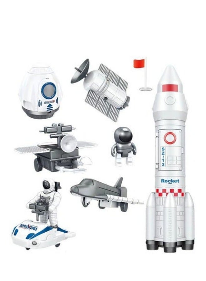 MIXDE Deluxe Space Playset Toy - Astronaut Action Figure Space Exploration Playset Space Shuttle, Space Station u0026 Capsule, Space Rocket u0026 Rover - Space Toys for Boys and Girls - Image 1