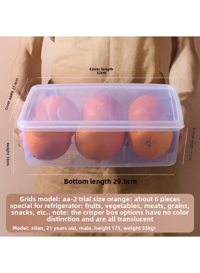 Tang Ya Fresh-keeping Box Food Grade Plastic Box Transparent Rectangular Sealed Box Refrigerator Special Food Box Storage Box-Specifications:AA-2 Rectangular Fresh-keeping Box [about 5.56L]]  - Image 1