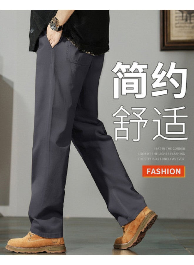 FOLUNSI men's Casual Pants With Elastic Waist, Breathable Loose Straight-leg Stretch Joggers - Versatile Athletic Trousers - Image 1