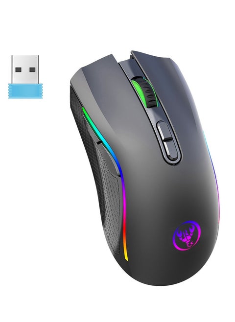 Wireless Mechanical Mouse Programmable RGB Luminous Gaming Mouse with 6 Adjustable DPI Levels