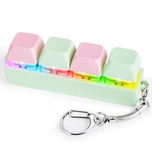 FunisFun Keyboard Fidget Toy for Adults Keyboard Clicker with LED Light Keychain Fidget Stress Relief Sensory Toy - Image 1