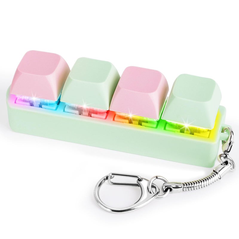 FunisFun Keyboard Fidget Toy for Adults Keyboard Clicker with LED Light Keychain Fidget Stress Relief Sensory Toy - Image 2