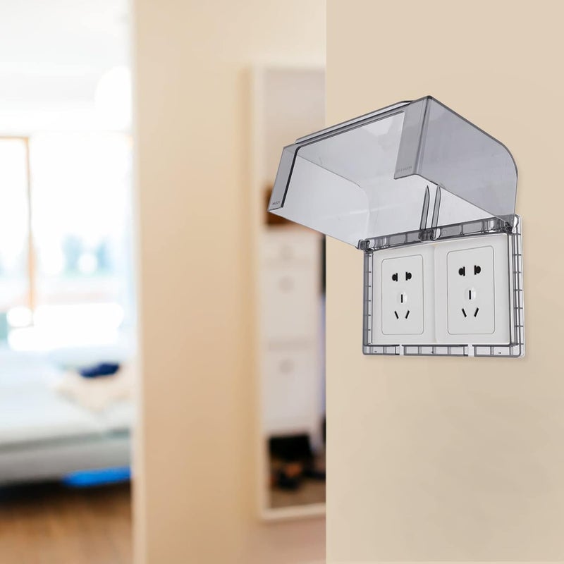 2-Gang Weatherproof In Use Outlet Cover Outdoor Plug and Receptacle Protector Black - Image 4