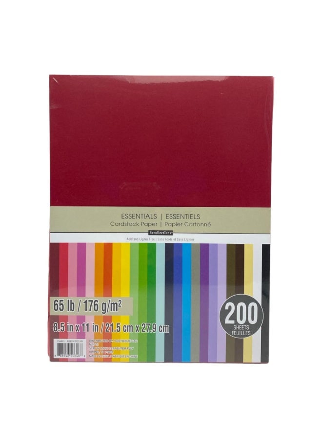 Recollections Cardstock Paper  Essentials 20 Colors - 200 Sheets 8-1 2 X 11 - Image 1