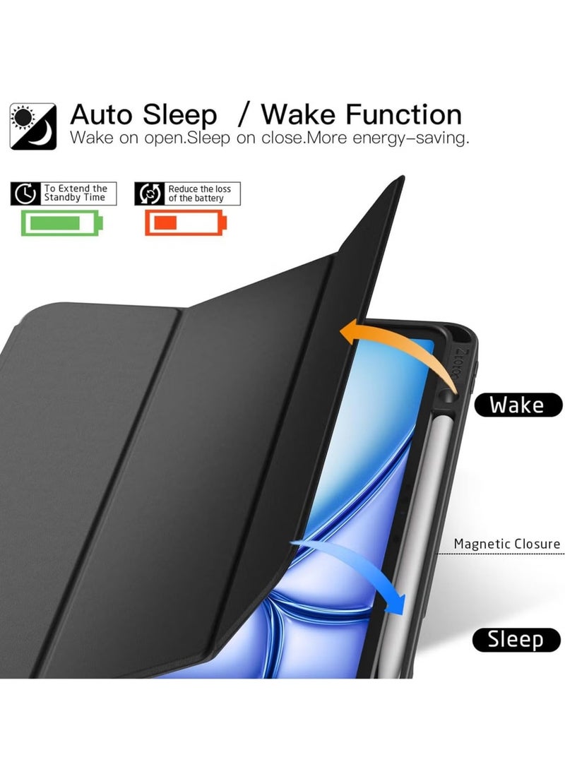 ELTRAZONE iPad Air 13 Inch Case M2 2024 – Smart iPad Case with Pencil Holder, Supports Pencil Pro and Pencil (USB-C), Touch ID Compatible, Auto Wake/Sleep Function – Durable, Stylish Protection for iPad Air 2024 - Image 3