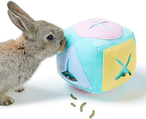 Jevnd Large Rabbit Foraging Toy with Bell Washable Puzzle Feed Game Rabbit Toy for Bunnies Boredom Snuffle Ball Treat Dispenser Exercise Bunny Enrichment Toys Bunny Toys for Indoor BunniesRandom Color - Image 1
