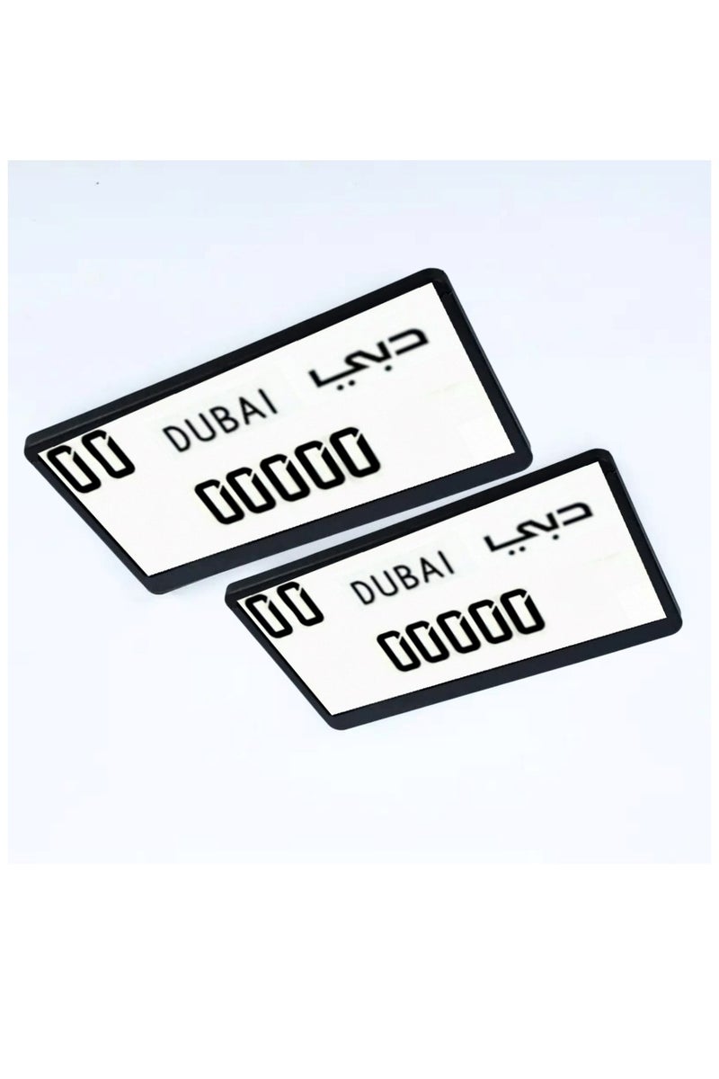 إيتافا إطار لوحة أرقام السيارة القصير – دبي | حامل لوحة رقم خلفي أو أمامي | غطاء لوحات فاخر للسيارات | حماية اللوحة الأمامية والخلفية لإمارة دبي - Image 1