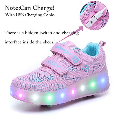 Nsasy Roller Shoes USB Charge Girls Boys Sneakers with Wheels LED Roller Skates Shoes - Image 2