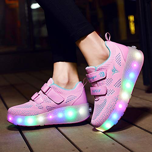 Nsasy Roller Shoes USB Charge Girls Boys Sneakers with Wheels LED Roller Skates Shoes - Image 4