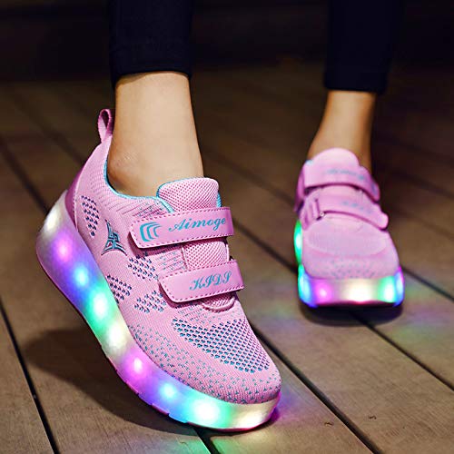 Nsasy Roller Shoes USB Charge Girls Boys Sneakers with Wheels LED Roller Skates Shoes - Image 3