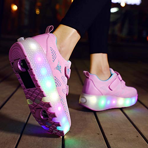 Nsasy Roller Shoes USB Charge Girls Boys Sneakers with Wheels LED Roller Skates Shoes - Image 5