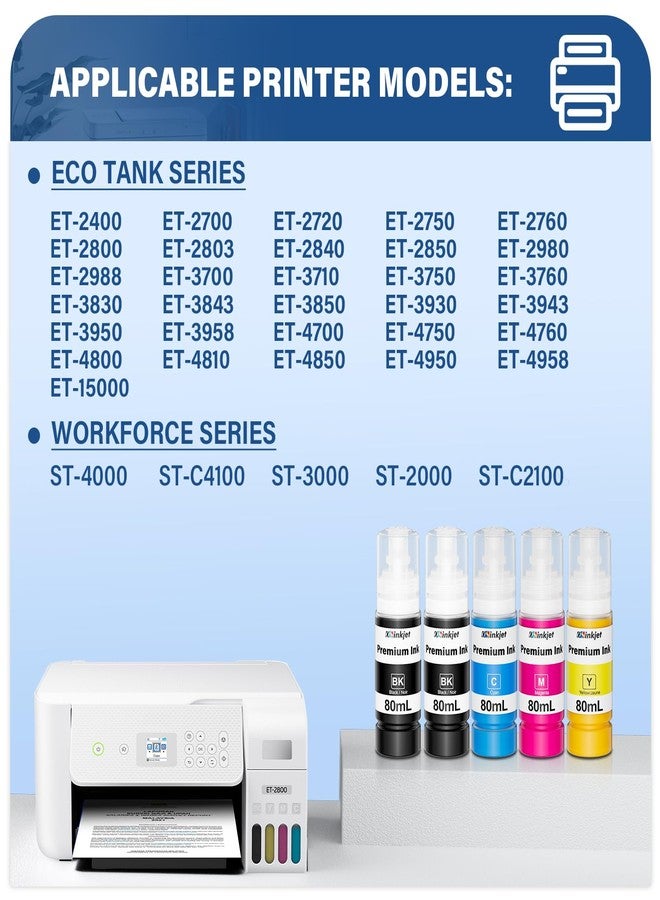 Osinkjet 522 Ink Refill Bottles Combo Pack Compatible for Eco Tank ET-2800 ET-2720 ET-2803 ET-2400 ET-4800 ET-4700 ET-2840 ET-4810, 522 T522 Ink Ultra-high Capacity Bottle - Image 3
