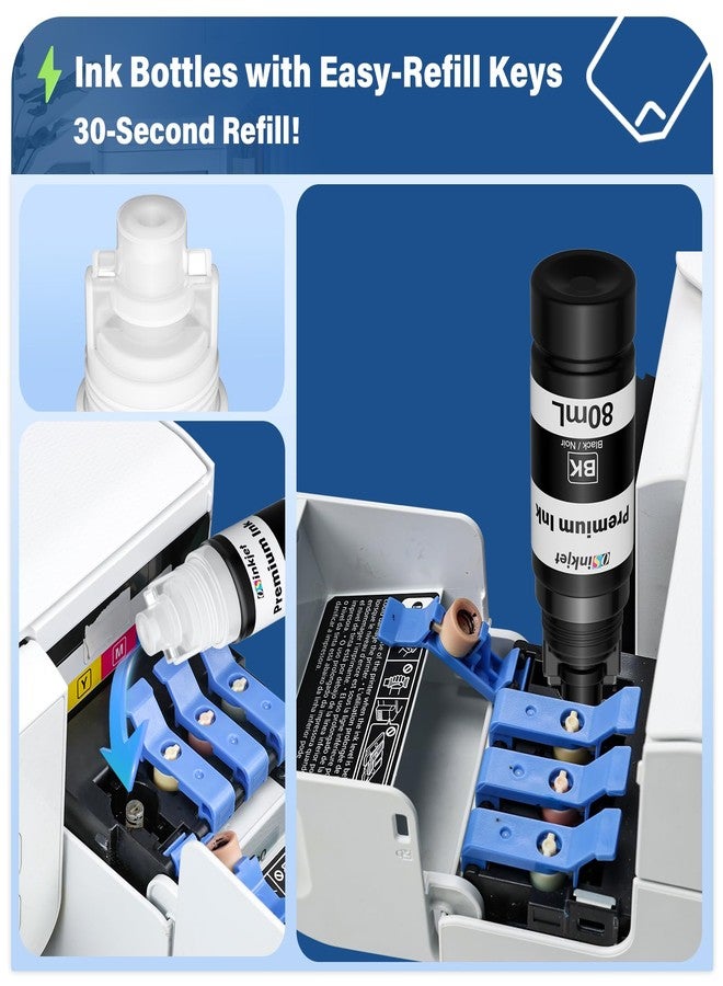 Osinkjet 522 Ink Refill Bottles Combo Pack Compatible for Eco Tank ET-2800 ET-2720 ET-2803 ET-2400 ET-4800 ET-4700 ET-2840 ET-4810, 522 T522 Ink Ultra-high Capacity Bottle - Image 5