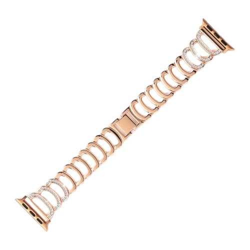T TECLUSIVE Ultra Luxury Diamond Shinning Glitter Metal Strap Band Compatible for iWatch Series Ultra / 10 / - 8/7 / 6 / SE / 5/4 / 3 | Fancy Chain Strap for iWatch (49mm/45mm/44mm/42mm, Rose Gold) - Image 1