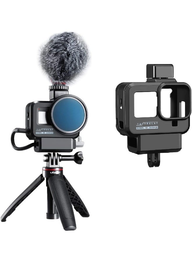 Yantralay Renewed - Yantralay YT-G8 Vlogging Case for Hero 8 | Cold Shoe Mount, Microphone Adapter, 52mm Filter Ring | Easy Battery Access | Complete Kit with Lens Protector - Black - Image 2