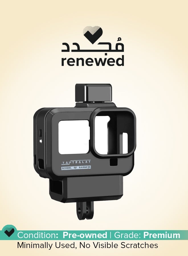 Yantralay Renewed - Yantralay YT-G8 Vlogging Case for Hero 8 | Cold Shoe Mount, Microphone Adapter, 52mm Filter Ring | Easy Battery Access | Complete Kit with Lens Protector - Black - Image 1