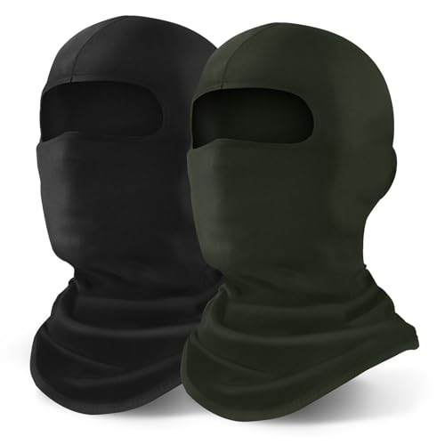 YESLIFE 2 Pieces Balaclava Ski Mask for Men and Women Winter Face Mask Shiesty for Skiing Snowboarding Motorcycle Army GreenBlack - Image 1