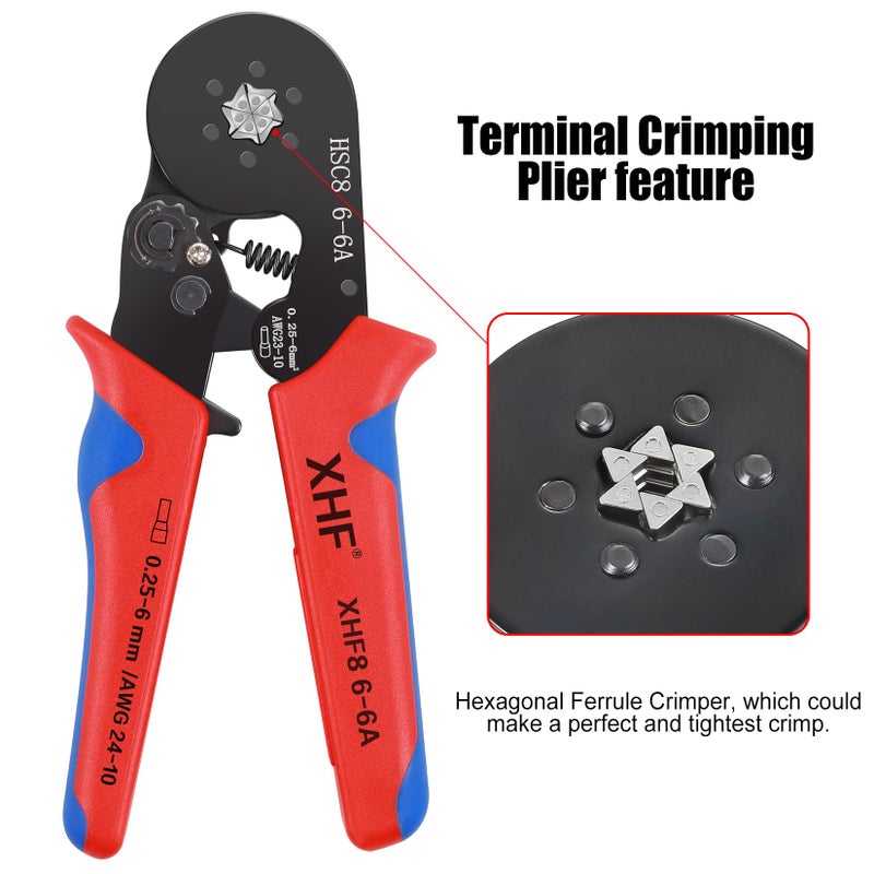 XHF 1700 PCS Ferrule Crimping Tool Kit with Hexagonal Ferrule Crimper Insulated Wire End Ferrules Terminals - Image 2