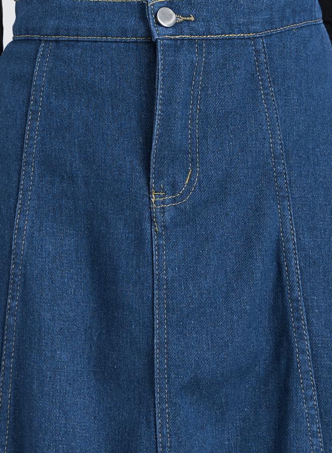 ستايلي تنورة ميدي بنسيج دنيم - Image 3