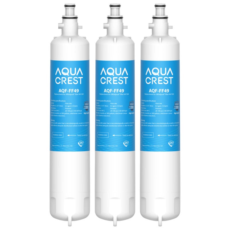 فلتر مياه الثلاجة AQUACREST 847200 متوافق مع فيشر بايكل 847200 RS9120W أكتيف سمارت مدمج والمزيد لرموز المنتجات التي تبدأ بـ 25xxx 3