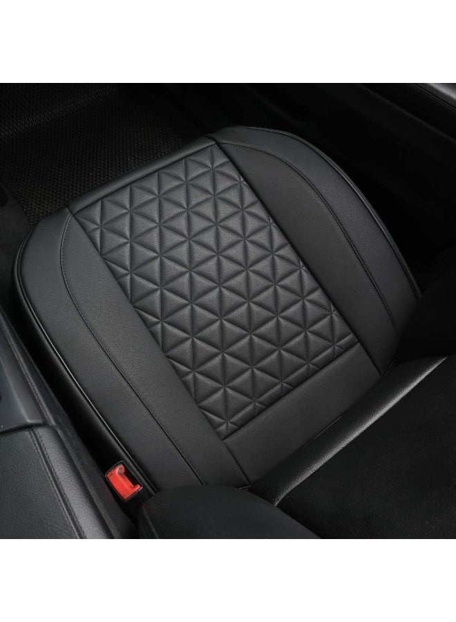 Luxury Faux Leather Car Seat Cover Front Bottom Seat Cushion Cover, Anti-Slip and Wrap Around The Bottom, Fits 95% of Vehicles - 1 Piece,Black - Image 2
