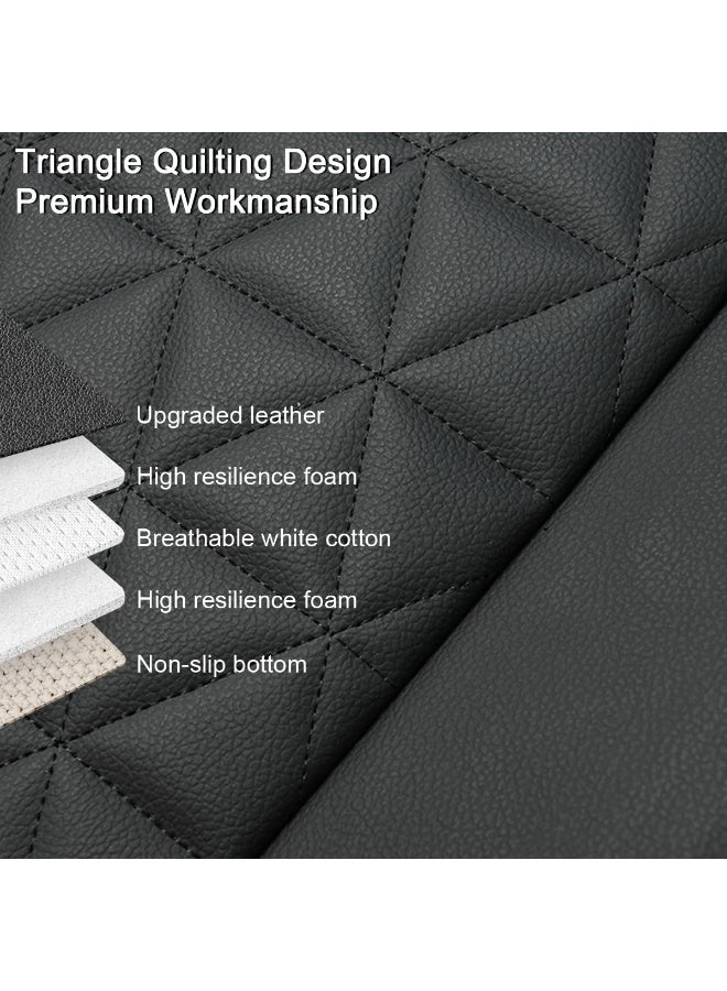 Luxury Faux Leather Car Seat Cover Front Bottom Seat Cushion Cover, Anti-Slip and Wrap Around The Bottom, Fits 95% of Vehicles - 1 Piece,Black - Image 3